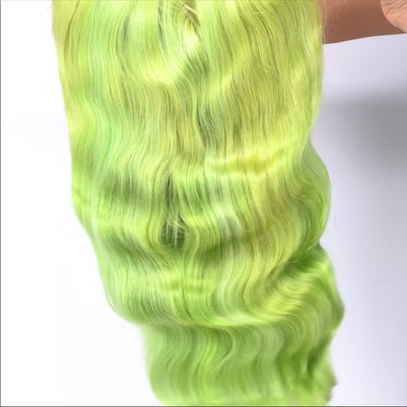 New Emerald Green Front Lace Wig 14” main image 10
